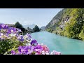 15 minute morning meditation view. Switzerland, Interlaken. Nature 4K video.