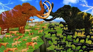 Prehistoric Mammals vs Shadow Itself Mammals Size Comparison Mammoth Vs Wild animals Mammoth War