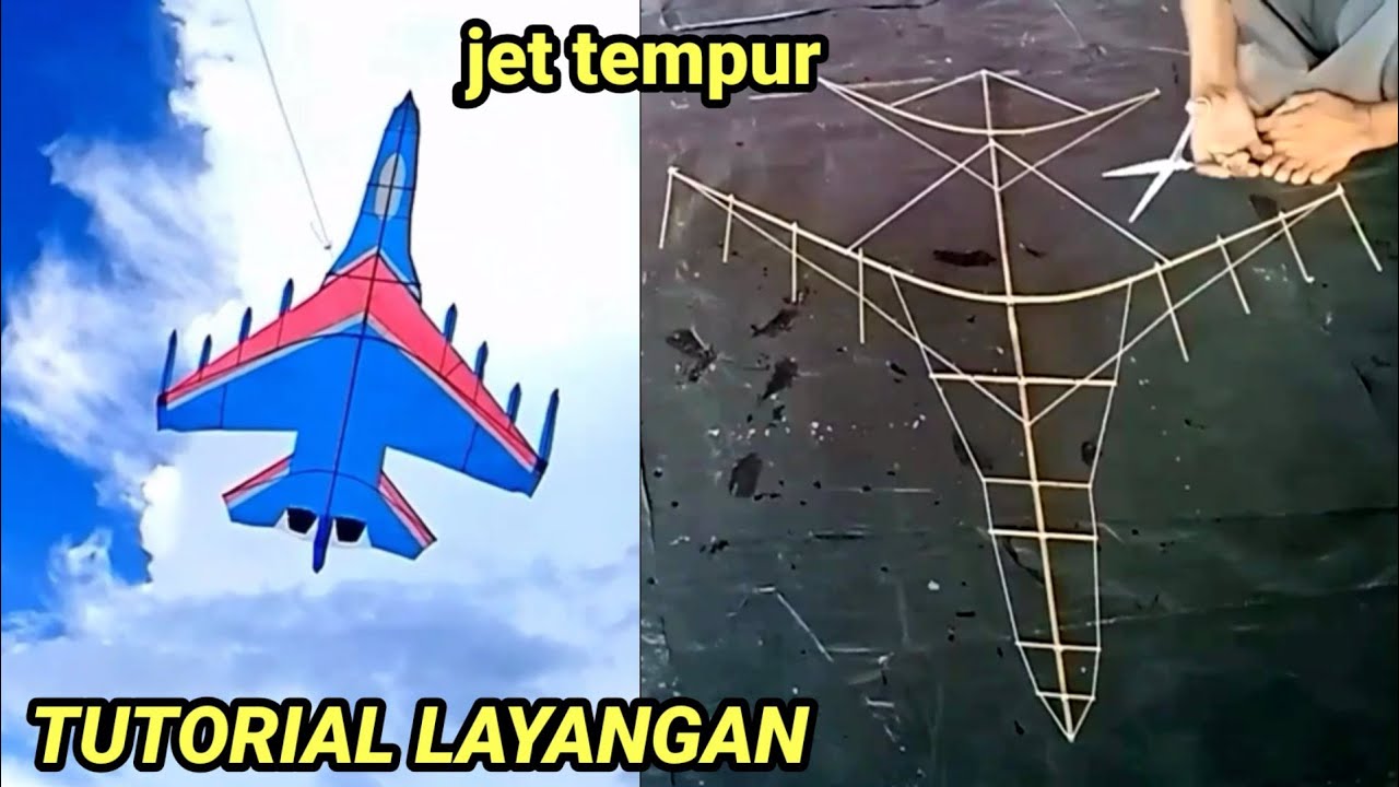 AMAZING...! Cara Membuat Layangan pesawat tempur Dari Bambu