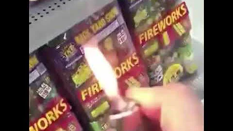 Guy lights off fireworks in Walmart original!