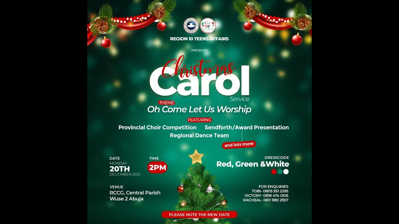 Christmas Service Program Rccg RCCG Region 10 Teens 2021 Christmas Carol Service - YouTube