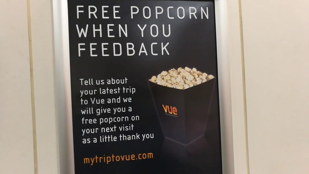 Free Popcorn When You Feedback Vuecimema Popcorn Gratis Cinema Youtube