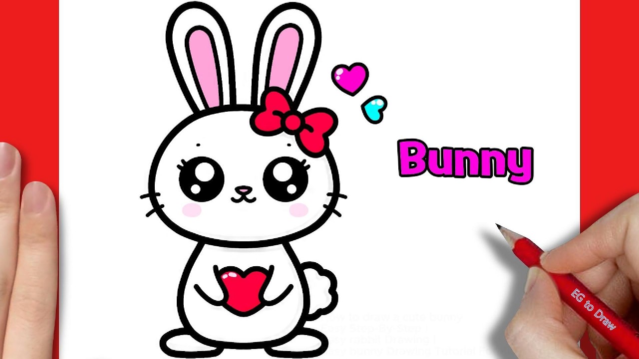 How to draw a cute Bunny Easy Step-By-Step | Easy Rabbit Drawing Tutorial For Kids & Beginners