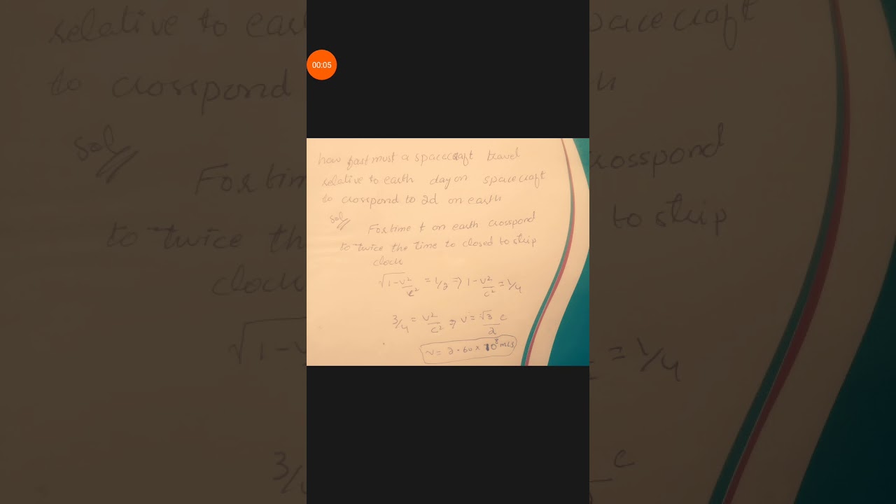 how fast must a spacecraft travel relative to the earth for each day on the spacecraft to corresp