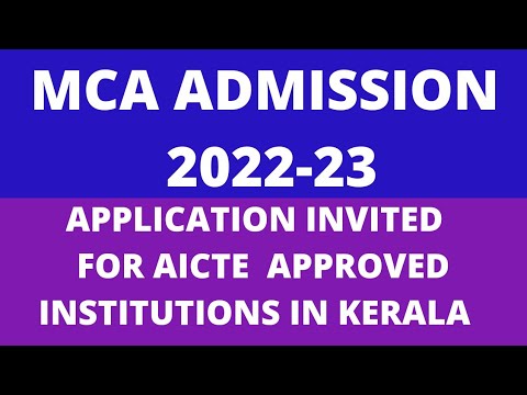 LBS 2022-23 MCA admission application invited AICTE approved  colleges in Kerala