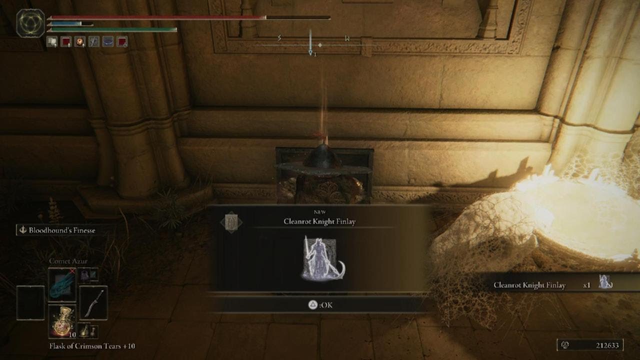 Elden Ring Cleanrot Knight Finley Legendary Ashen Remains Location