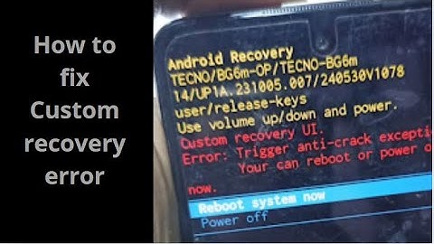 How to fix  Custom Recovery error, anti crack on all tecno, infinix, and itel