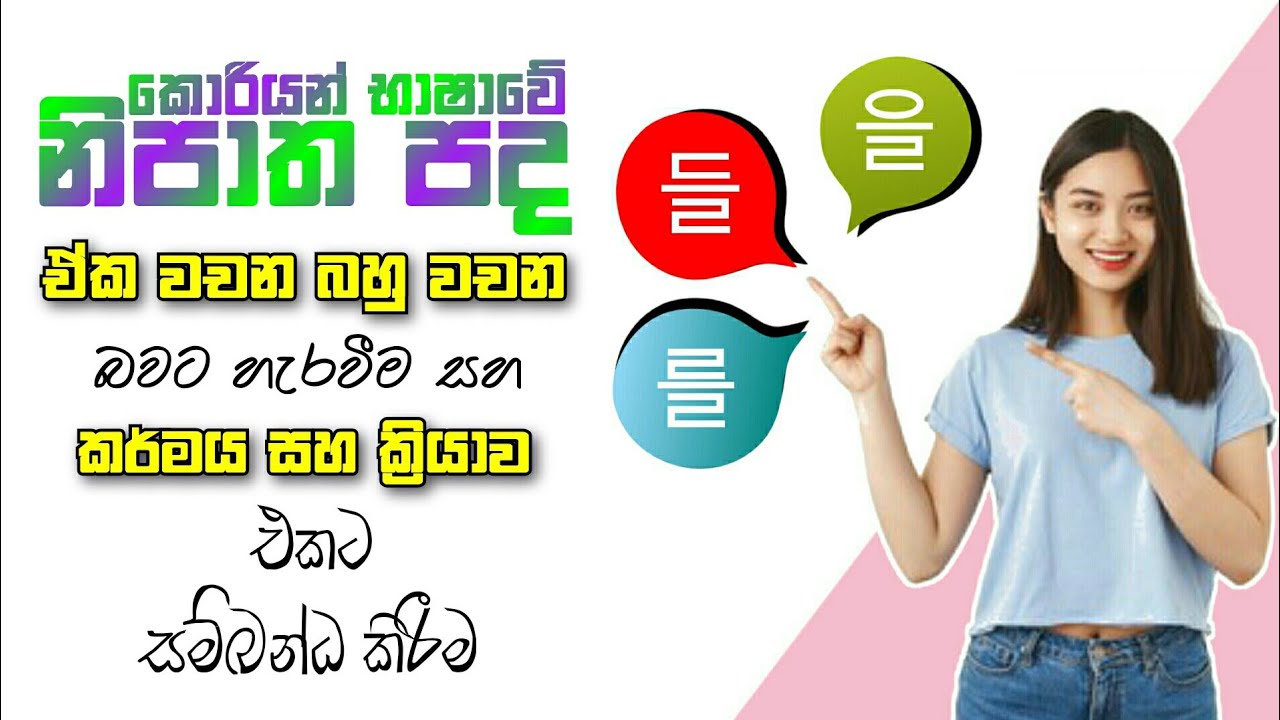 Learn Korean Particles for Beginners in Sinhala (을, 를, 들) Korean Grammar කොරියන් භාෂාව Koriyan basha