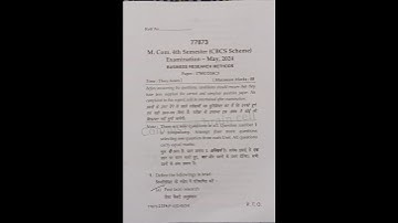 2024 | Mdu m.com (cbcs) 4th sem Business research methodology Question paper #viral #pyq #trending