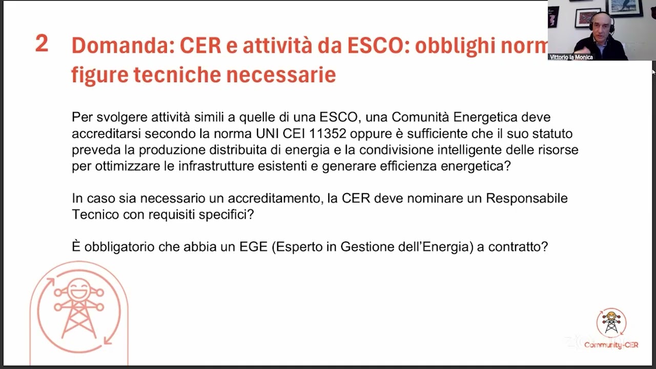 CER e attività da ESCO: obblighi normativi e figure tecniche necessarie