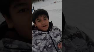 Staniss enjoys sliding in the snow. #travel #snow #japan