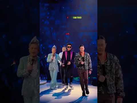 草蜢乐队在红馆举办的《THREE IN LOVE》演唱会高潮迭起！在第三场演出中，当现场大屏幕和前奏响起，男神古天乐作为神秘嘉宾帅气登场，瞬间点燃全场激情！#草蜢演唱會 #红馆演唱会 #神秘嘉宾