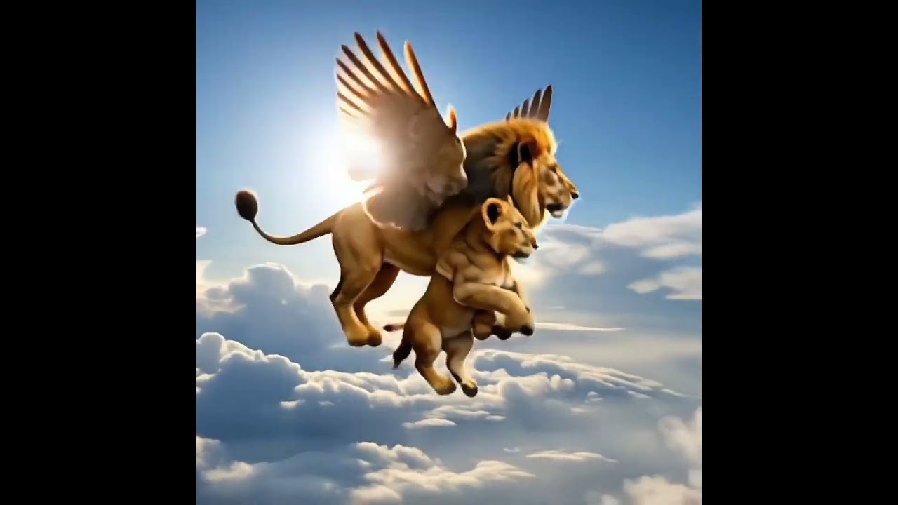 Winged lion's sky journey🦁✨ 