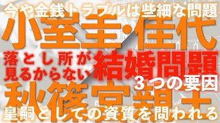 小室母子の金銭トラブルは今や些細な問題、秋篠宮親王に問われる皇嗣の資質～結婚問題から読み解く３つの要因～