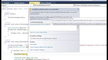 C# Microsoft Oledb Provider Error solved