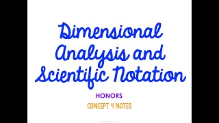 Unit 1 Science Foundations Concept 4 Notes HONORS *Updated*