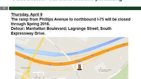 April Update: I 75 Widening from I-280 to I-475