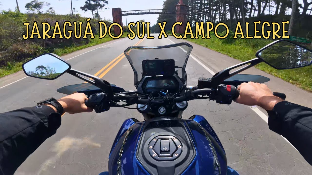 🏍️ Subindo a Serra Dona Francisca com a Dominar 400 💙 | Jaraguá do Sul a Campo Alegre com Garupa