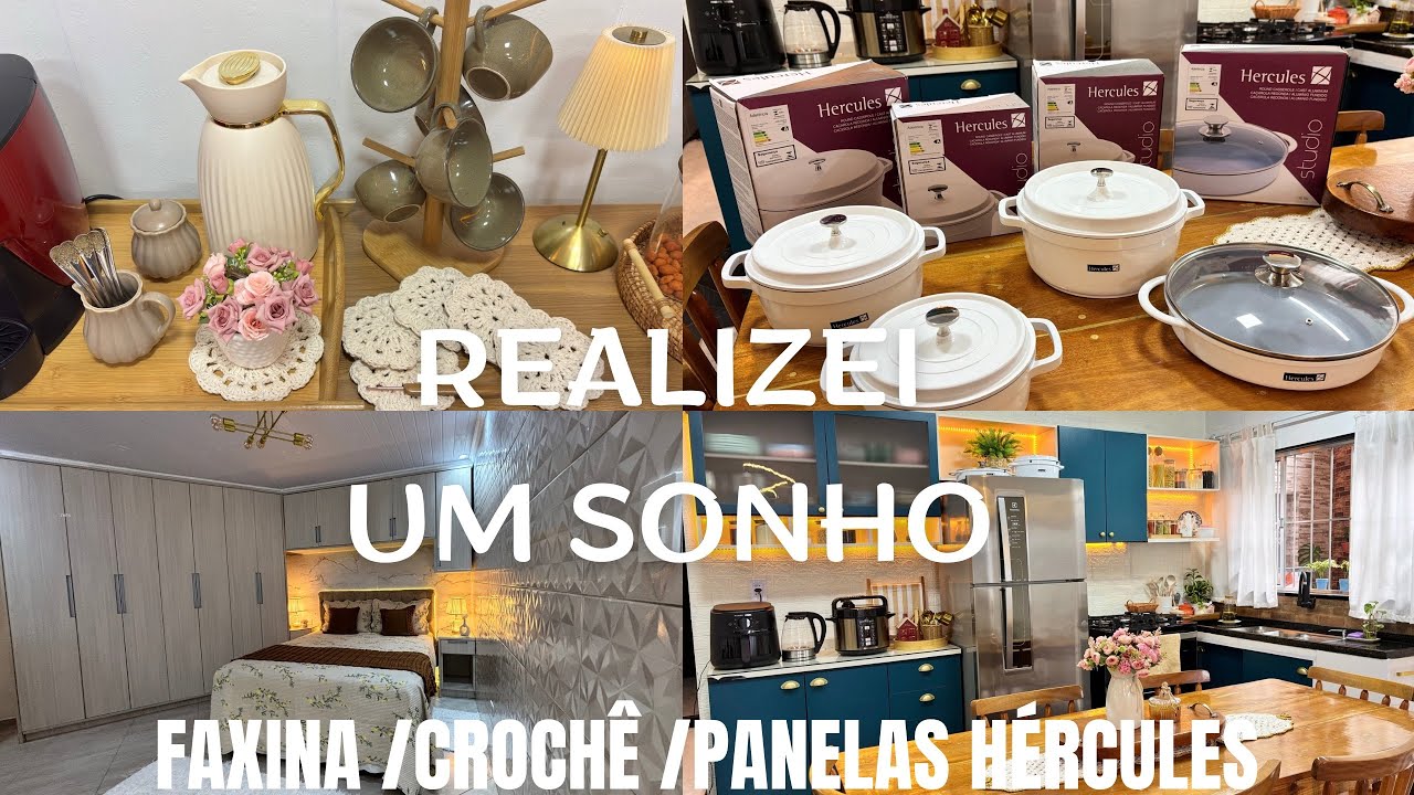 PANELAS HÉRCULES | FIZ PORTA COPOS DE CROCHÊ | FAXINA PESADA.