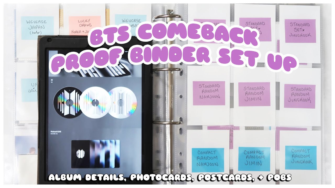 ☁️ setting up my bts binder for proof comeback - photocards
