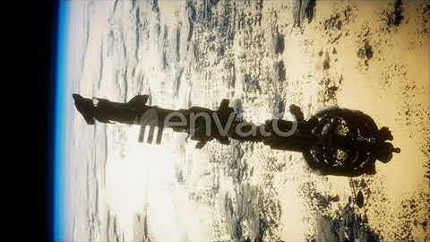 3D Illustration of a Spaceship in Orbit Around Planet Earth | Motion Graphics - Envato elements