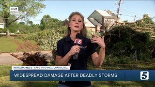 The widespread damage after deadly storms in Maury County