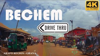Bechem Drive Tour in the Tano South Ahafo Region of Ghana 4K