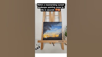 Sunset Landscape Painting | Timelapse Art #art #shorts #drawing #trending #viral #viralvideo #short