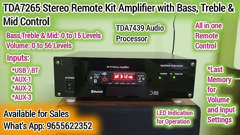 Stereo Remote Kit Amplifier | TDA7265 Stereo Amplifier | TDA7439 Audio Processor | Village Tech Tree