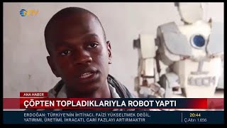 Nijerya Da Genç Mucit Çöpten Topladığı Malzemelerle Robot Yaptı