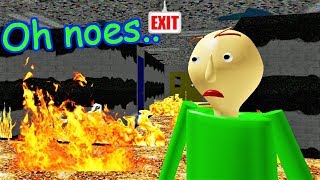 NO CAMP FIRE IN THE HALLS?! | Baldi's Basics MOD: Baldi's School 🔥