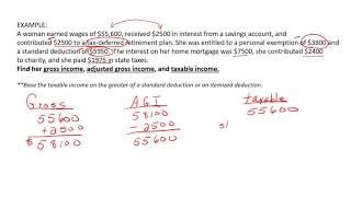 Gross, AGI, and Taxable Income