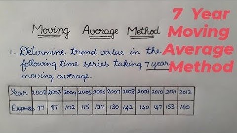 7 Year Moving Average Method || Time series || B.com 3 semester statistics #Mean #trending