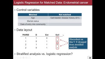 Class 4: Logistic Regression for Matched Data; Overview of Modeling Strategy Issues.