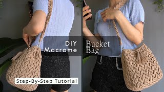 DIY Macrame Bucket Bag: Step By Step Tutorial| Bolsa de Macramé| Hướng Dẫn Túi hộp vuông với Macrame