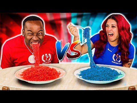 RED FOOD VS BLUE FOOD CHALLENGE