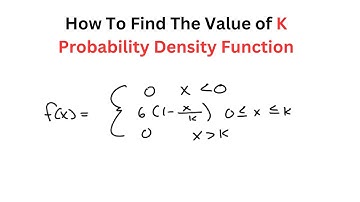 How to find the K-Value for a Probability Density Function