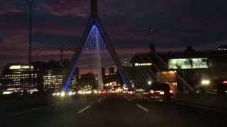4K Ultra HD - Beautiful sky over Boston Zakim bridge