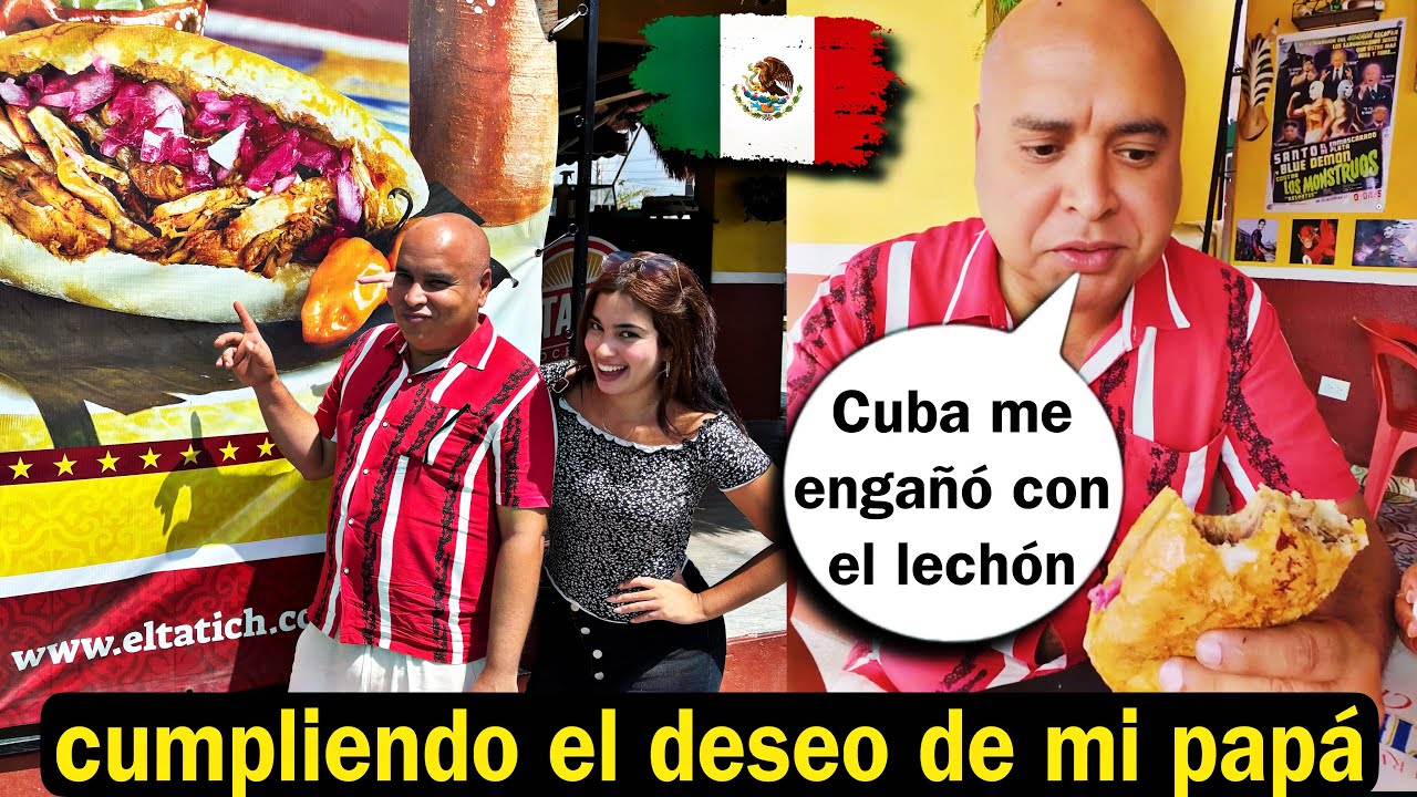 Mi papá soñaba con la torta de lechón de México y así reaccionó al probarla