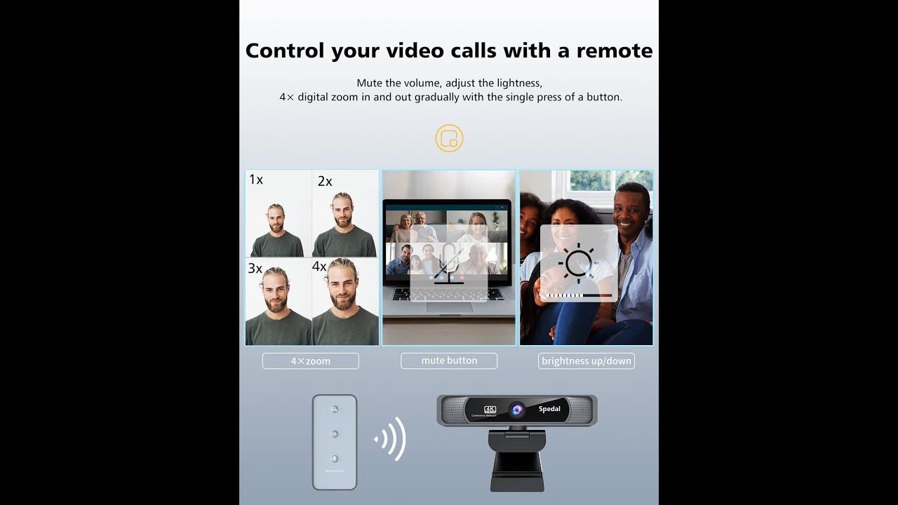 Spedal FF931 4K UHD Webcam with Built-in AI Noise Reduction Dual 