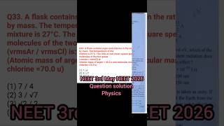 3rd MAY NEET 2026 question solution of physics ,Marks distribution physics # important RE-NEET#MCQs