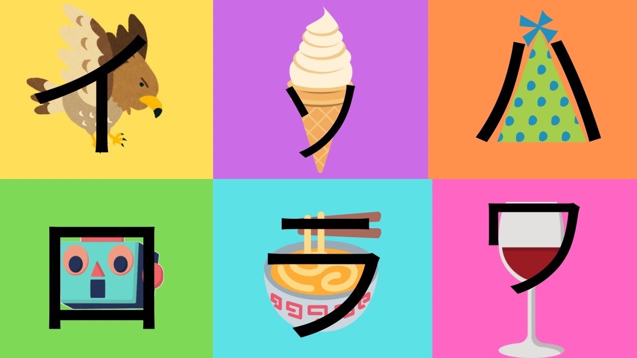Katakana mnemonics + Test! Learn ALL in the easiest way possible - YouTube