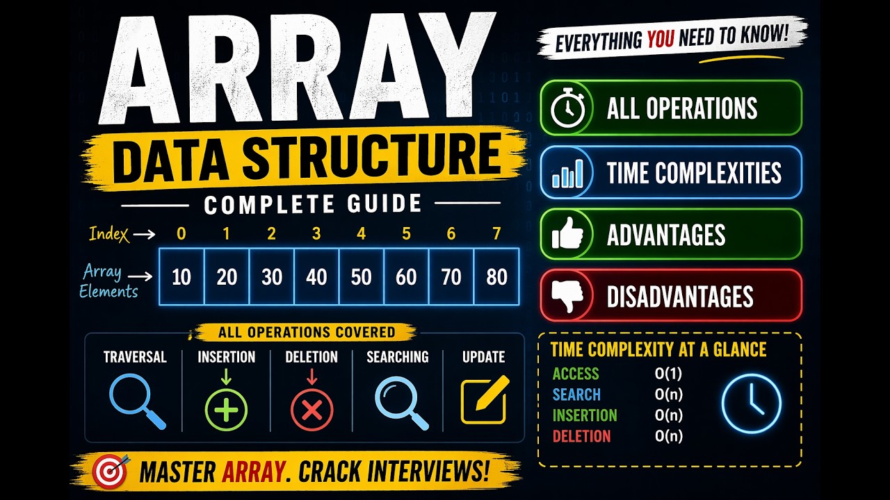 Array Data Structure Complete Guide | All Operations, Time Complexity ...