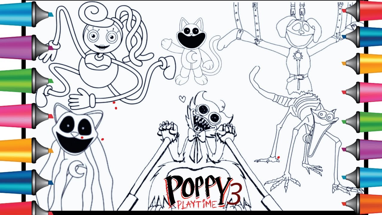 Poppy Playtime Chapter 3 New Coloring Pages How To Color All Bosses and ...