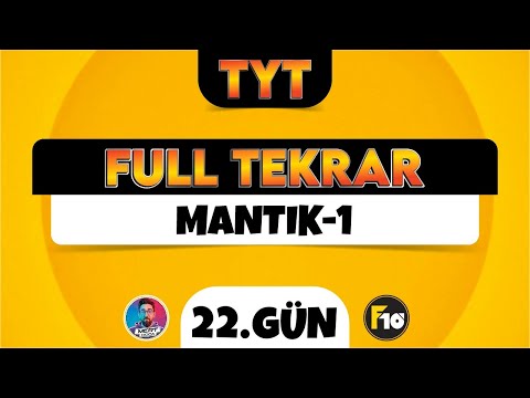 TYT Matematik Full Tekrar Kampı | 22.Gün | Mantık-1 | 2023 | #tytbitsin