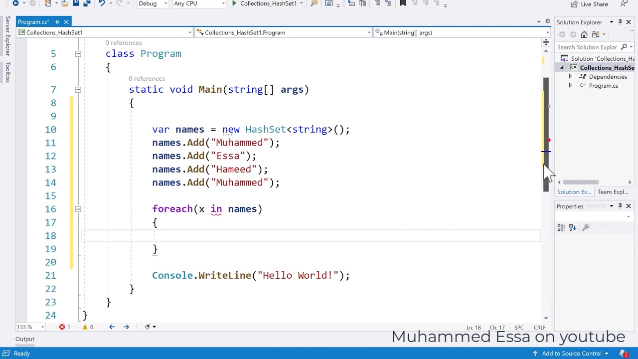 72 C# C Sharp Collections HashSet - YouTube