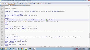 Oracle Row level trigger to check valid email id Session 6