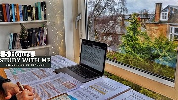 5 HOUR STUDY WITH ME  | Background noise, Bird Chirping,10-min break, No Music, Study with Merve