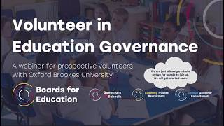 ‘Volunteer in Education Governance’ webinar with Boards for Education