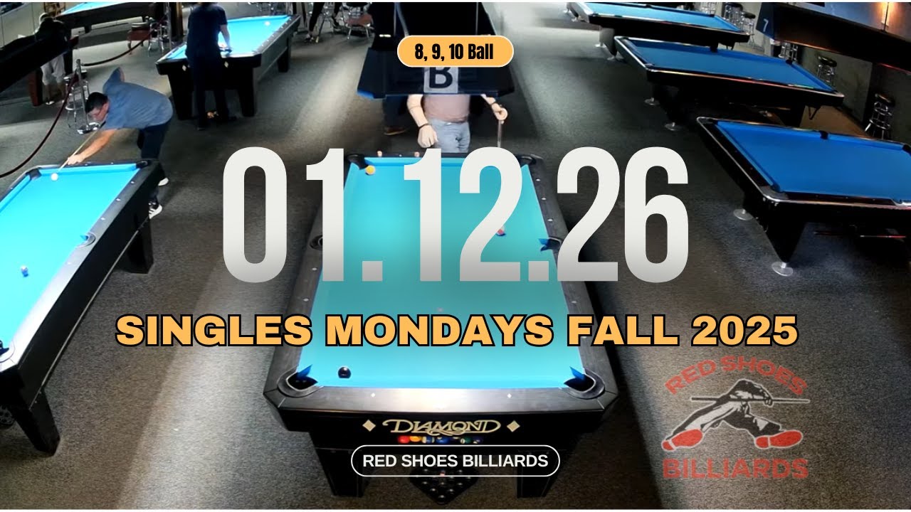 SINGLES 8, 9, 10 Ball | MONDAYS | ACS - Red Shoes Billiards